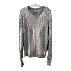 Vtg J.J. Blu Women’s M Sweater Pink Gray Abstract Knit 90s Made in USA